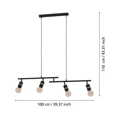 EGLO LURONE Colgante orientable 4L