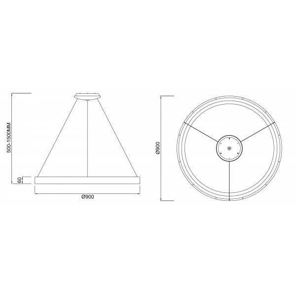 MANTRA NISEKO Lámpara colgante blanco led 60W Dimmable