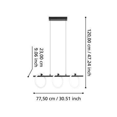 EGLO CARNACOA LED Colgante 3L