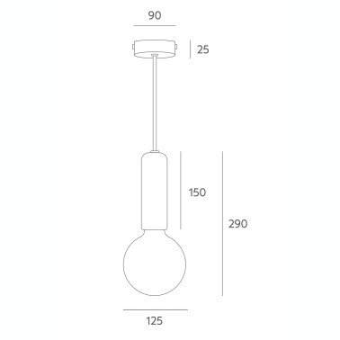 MASSMI BULB 150 Colgante Madera