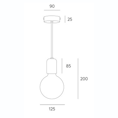 MASSMI BULB 85 Colgante Madera