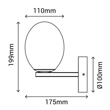 SULION AMUR APLIQUE OVAL CROMO