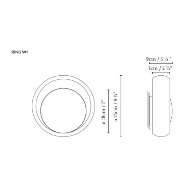 B.LUX RING W Aplique Latón Mate