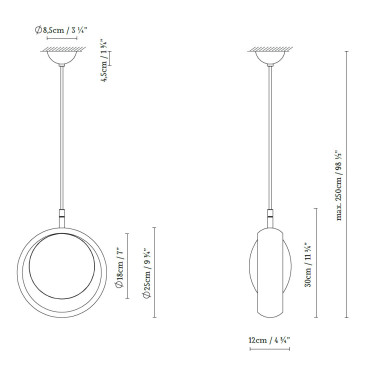 B.LUX RING S1 Colgante Negro Mate