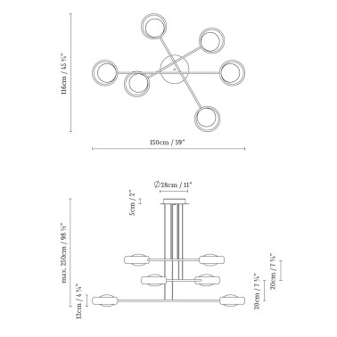 B.LUX RING S6 Colgante Latón Mate