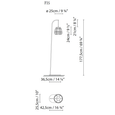 B.LUX MISKO F25 Pie de Salón Negro-Nogal