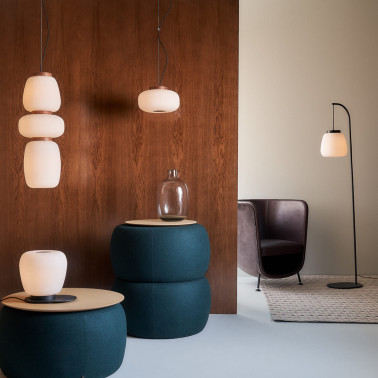 B.LUX MISKO F25 Pie de Salón Negro-Nogal