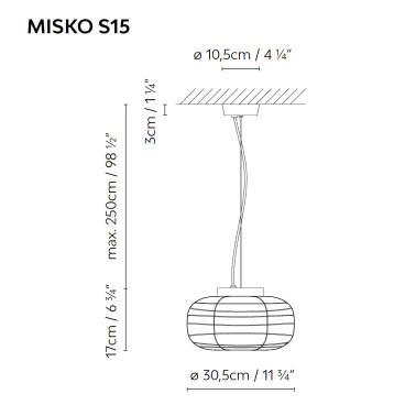 B.LUX MISKO S15 Colgante Negro