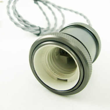 LAES Pendel de Cordón Textil Gris-Gris