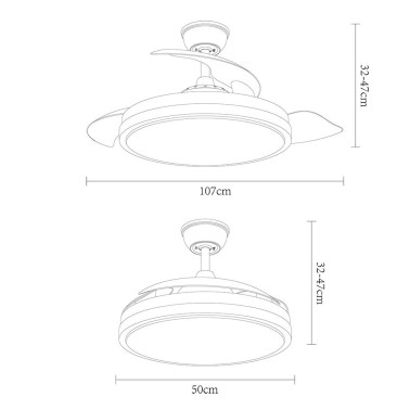 FABRILAMP EVROS Ventilador Negro-Haya