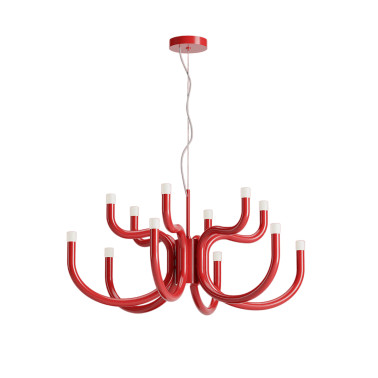 REDO LUXOR 750 Candelabro de Techo Rojo Brillo