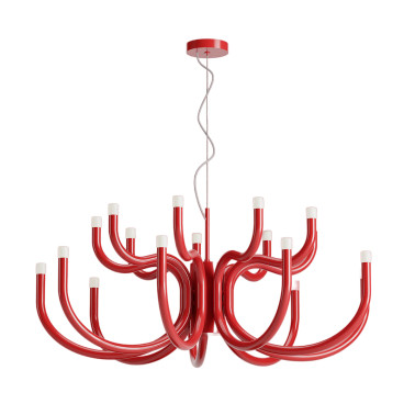 REDO LUXOR 960 Candelabro de Techo Rojo Brillo