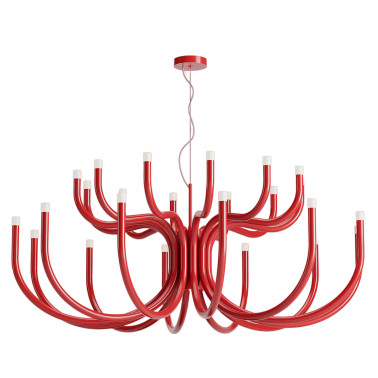 REDO LUXOR 1250 Candelabro de Techo Rojo Brillo