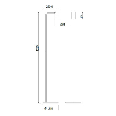 MANTRA SAL Lámpara de Pie Oro-Negro