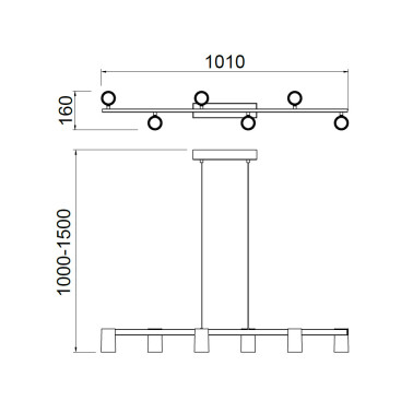 MANTRA SAL Colgante Lineal 6L GU10 Blanco