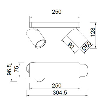 MANTRA SAL 2L Regleta Orientable Oro