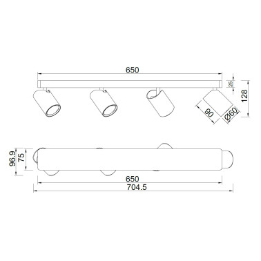 MANTRA SAL 4L Regleta Orientable Oro