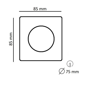 ALBA EMPOTRABLE Cuero Brillo 85x85 mm