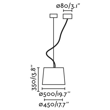 FARO CONGA Lámpara colgante negra/beige ø450