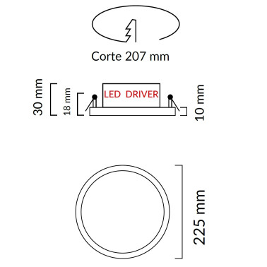 ATMOSS Elyos Downlight Circular Blanco 18W 3200K