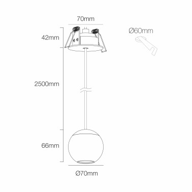 BENEITO FAURE BORA Colgante Empotrable Blanco 2700K