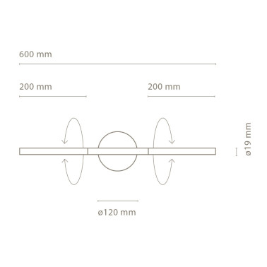 NEXIA LINES 600 Aplique Horizontal Níquel