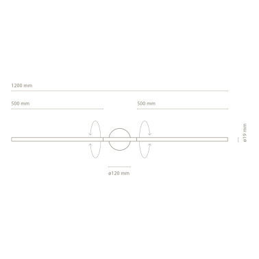 NEXIA LINES 1200 Aplique Horizontal Níquel