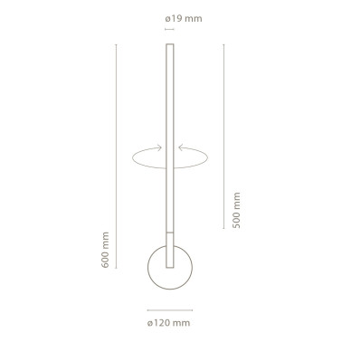 NEXIA LINES 600 Aplique Vertical Níquel