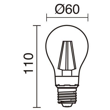 DOPO Lámpara LED FILAMENT E27 6W 800lm 2700K