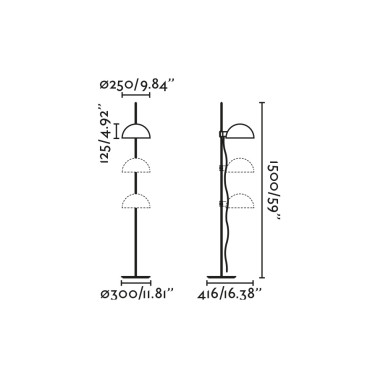 FARO DOMINICA Lámpara de Pie Negro