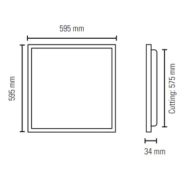 LIGHTED PANEL BACKLIGHT 40W 4000K 60X60