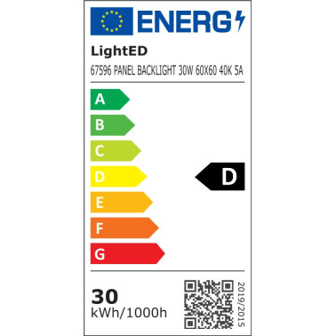 LIGHTED PANEL BACKLIGHT 30W 4000K 60X60