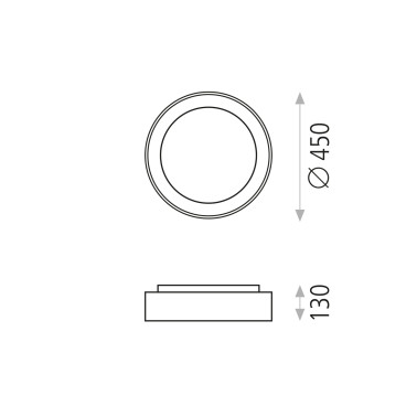 ACB DILGA 450 Plafón Negro 2700K-3000K