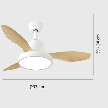 FABRILAMP HAYATE 97CM Ventilador Blanco/Haya