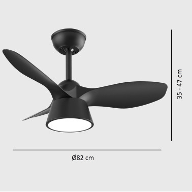 FABRILAMP CUBICO 82CM Ventilador Negro