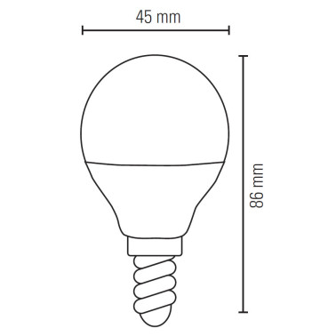 LIGHTED Bombilla Esférica Cerámica E14 9W 3000K