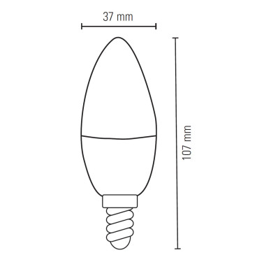 LIGHTED Bombilla Vela Cerámica E14 9W 3000K