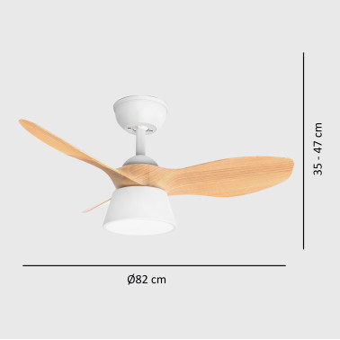 FABRILAMP CUBICO 82CM Ventilador Blanco/Haya