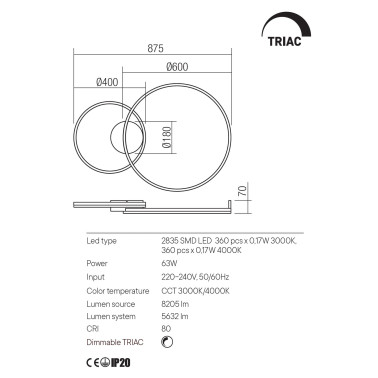 REDO ORBIT 400 + 600 Plafón Blanco