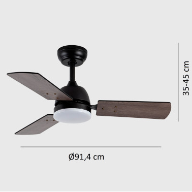 FABRILAMP PORTICO 91,4CM Ventilador Negro