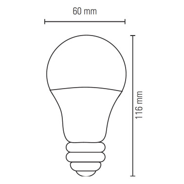 LIGHTED Bombilla Estándar E27 7W 5000K 180º