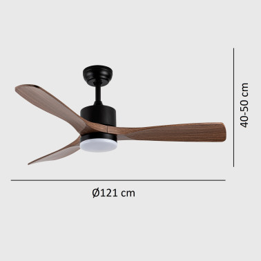 FABRILAMP AZABACHE 121CM Ventilador Negro/Roble