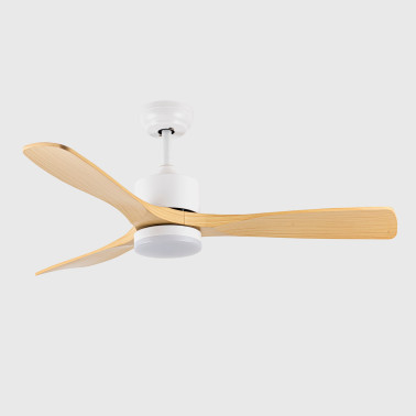 FABRILAMP AZABACHE 121CM Ventilador Blanco/Haya