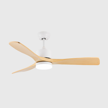 FABRILAMP AZABACHE 121CM Ventilador Blanco/Haya