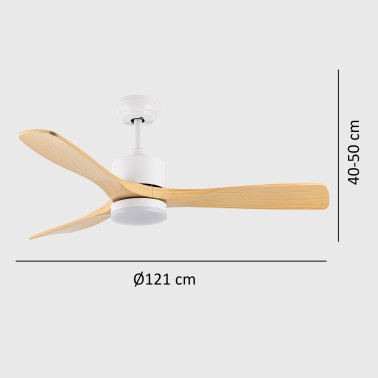 FABRILAMP AZABACHE 121CM Ventilador Blanco/Haya