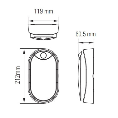 LIGHTED OVAL Aplique Blanco 14W 6000K