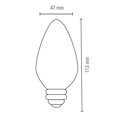 LIGHTED Bombilla Antorcha Mate E27 4W 3000K