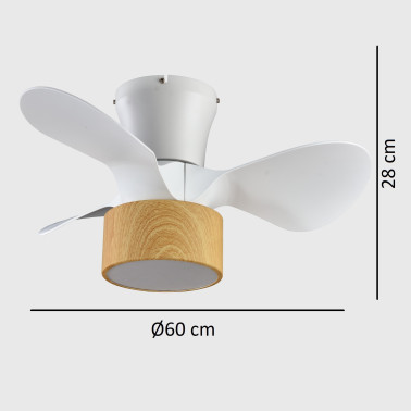 FABRILAMP KOS 60CM Ventilador Blanco/Haya