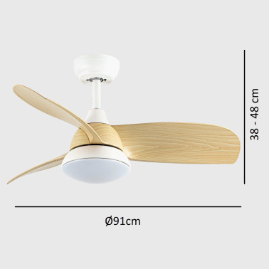 FABRILAMP ATOMO Ø91 Ventilador Blanco/Haya