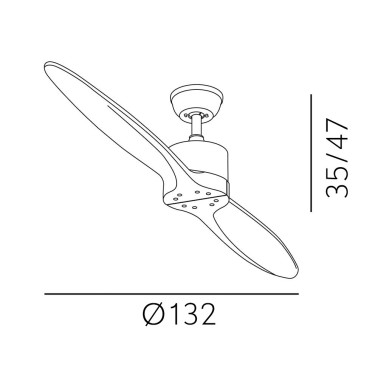 FABRILAMP LESTE 132CM  Ventilador Niquel/Haya